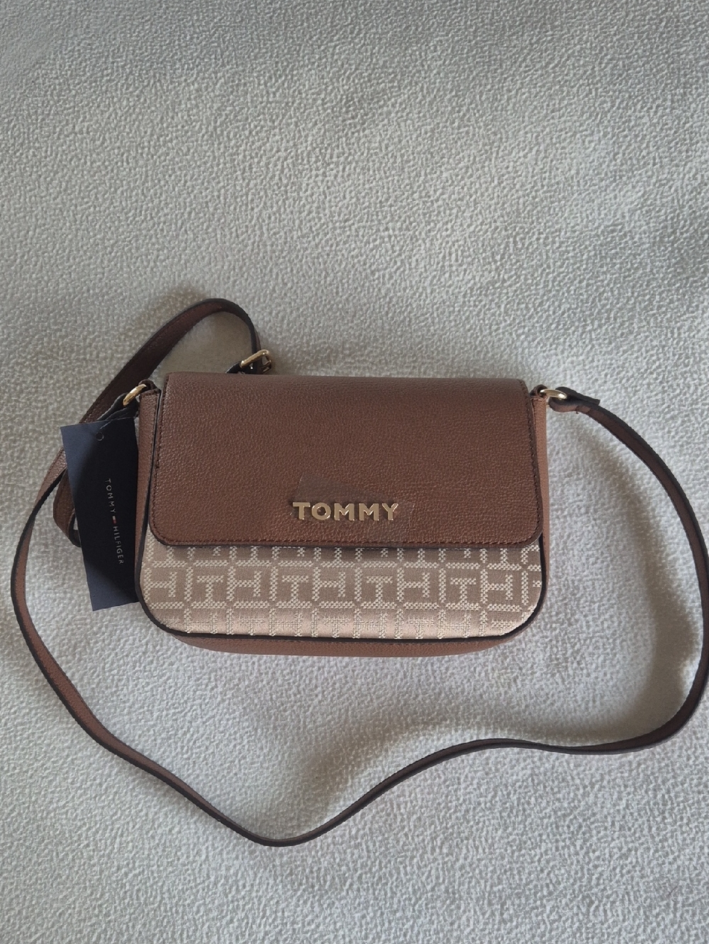 Tommy Hilfiger Brown Logo Crossbody Shoulder Bag